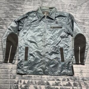 Made In Detroit Motor Company Mens Iridescent Zip Up Jacket Blue Grey Size M